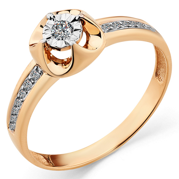 Кольцо, золото, бриллиант, 1-408356-00-00
